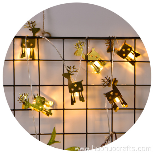 Christmas restaurant decoration deer string iron lamps